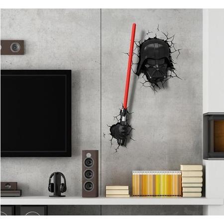 3D Darth Vader Deco Wall lights - Helmet and Light Saber