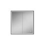 HIB Vanquish 60 Recessed Black Bathroom Mirror Cabinet with Lights - 630 x 730mm