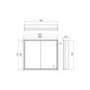 HIB Vanquish 80 Recessed Black Bathroom Mirror Cabinet with Lights - 830 x 730mm