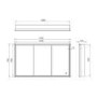 Recessed Brass Bathroom Mirror Cabinet with Lights - 1230 x 730mm- hib. Vanquish 120