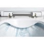 Wall Hung Rimless Toilet with Soft Close Slim Seat Frame Cistern and Black Flush - Valencia