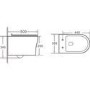 Wall Hung Rimless Toilet with Soft Close Slim Seat Frame Cistern and Black Flush - Valencia