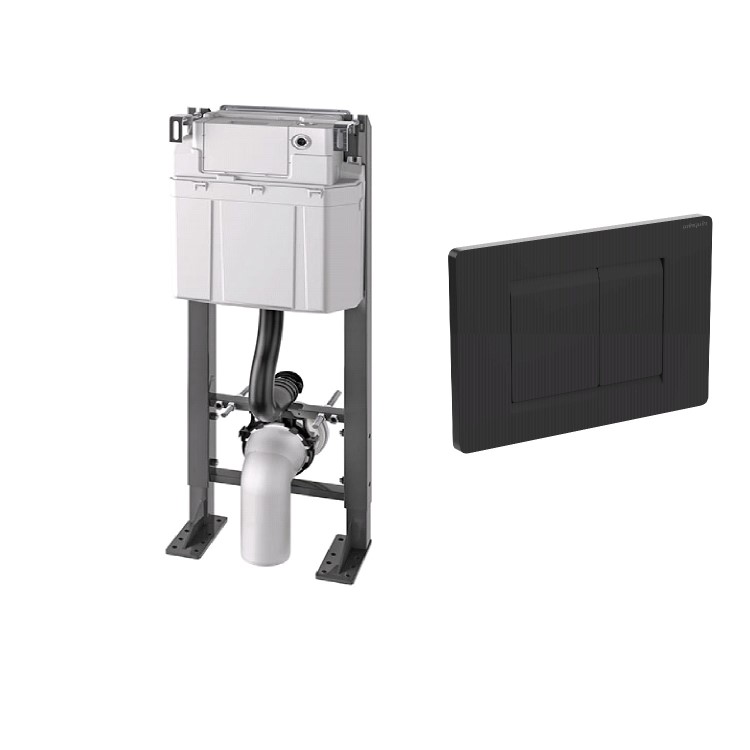Wirquin Chrono WC Frame with Black Flush Plate