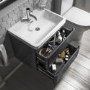 600mm Dark Grey Wall Hung Vanity Unit with Basin - Portland