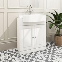 670mm White Freestanding Vanity Unit with Basin - Westbury 670mm White Freestanding Vanity Unit with Basin - Westbury
