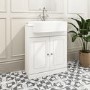 670mm White Freestanding Vanity Unit with Basin - Westbury