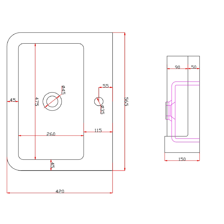 670mm White Freestanding Vanity Unit with Basin - Westbury