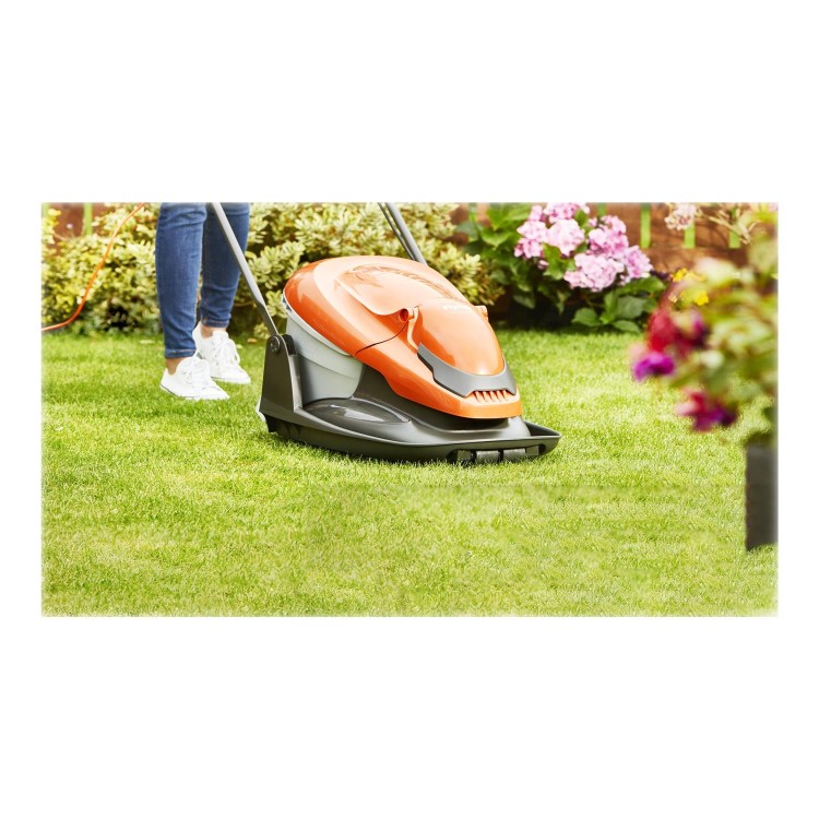 Flymo Easi Glide 330 33cm Hover Corded Electric Lawnmower and Flymo Contour 650E 30cm Corded Grass Strimmer Set