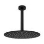 ONLY OPENED - Black 250mm Slim Round Shower Head and Ceiling Arm - Arissa