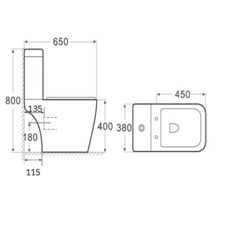 GRADE A1 - Close Coupled Toilet with Soft Close Seat - Voss