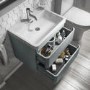 600mm Light Grey Wall Hung Vanity Unit with Basin - Portland