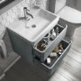 GRADE A2 - 600mm Light Grey Wall Hung Vanity Unit with Basin - Portland