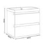 600mm Light Grey Wall Hung Vanity Unit with Basin - Portland