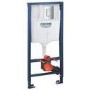 Black Wall Hung Toilet with Soft Close Seat Frame Cistern and Chrome Flush - Verona