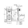Black Wall Hung Toilet with Soft Close Seat Frame Cistern and Chrome Flush - Verona