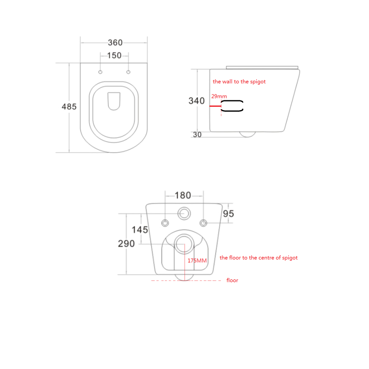 Matt Black Wall Hung Rimless Toilet with Soft Close Seat Brass Pneumatic Flush Plate 820mm Frame & Cistern - Verona