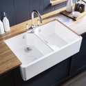 BUN/ADA2B800/85405 Double Bowl Undermount White Ceramic Belfast and Butler Kitchen Sink - Taylor & Moore Ada
