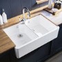 Double Bowl White Ceramic Belfast / Butler Kitchen Sink - Taylor & Moore Ada