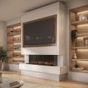 BUN/AGL082/97903 Self Build Media Wall with Black 3-Sided Inset Electric Fireplace - 50 Inch - AmberGlo