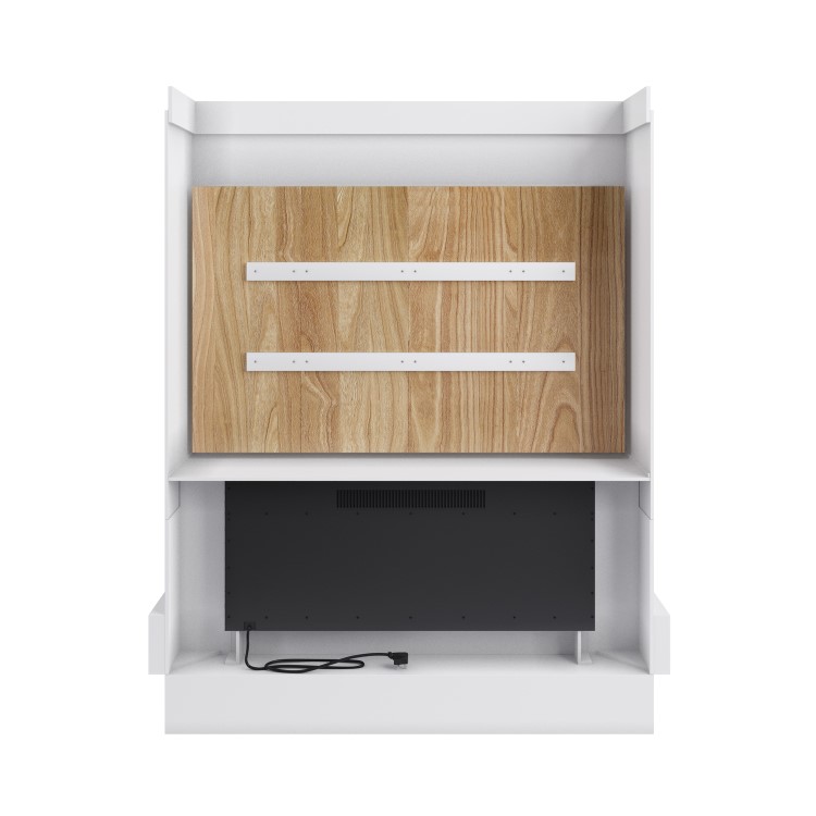 Pre-Built Media Wall with Inset Electric Smart Fire - AmberGlo