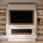 Pre-Built Media Wall with Inset Electric Smart Fire - AmberGlo