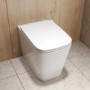 Albi Back to Wall Rimless Toilet with Soft Close Seat & Concealed Cistern With Chrome Push Button