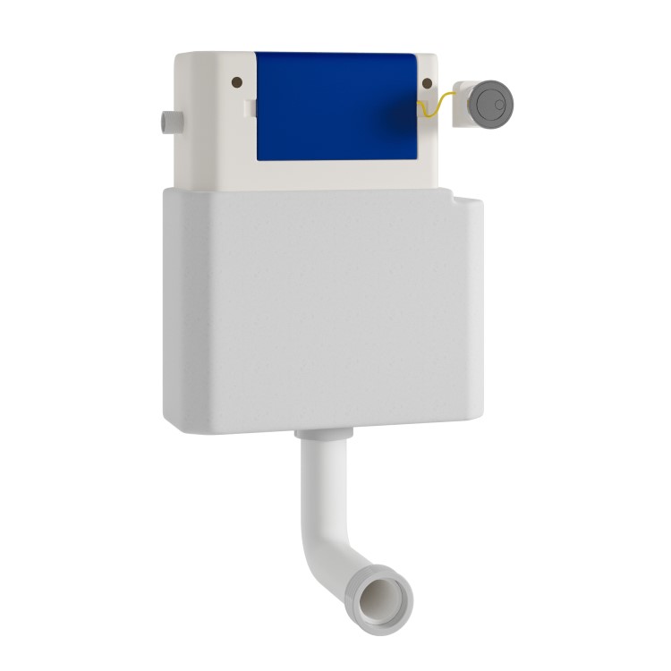 Albi Back to Wall Rimless Toilet with Soft Close Seat & Concealed Cistern With Chrome Push Button