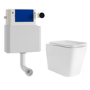 Albi Back to Wall Rimless Toilet with Soft Close Seat & Concealed Cistern With Matt Black Push Button