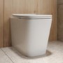 Albi Back to Wall Rimless Toilet with Soft Close Seat & Concealed Cistern With Matt Black Push Button
