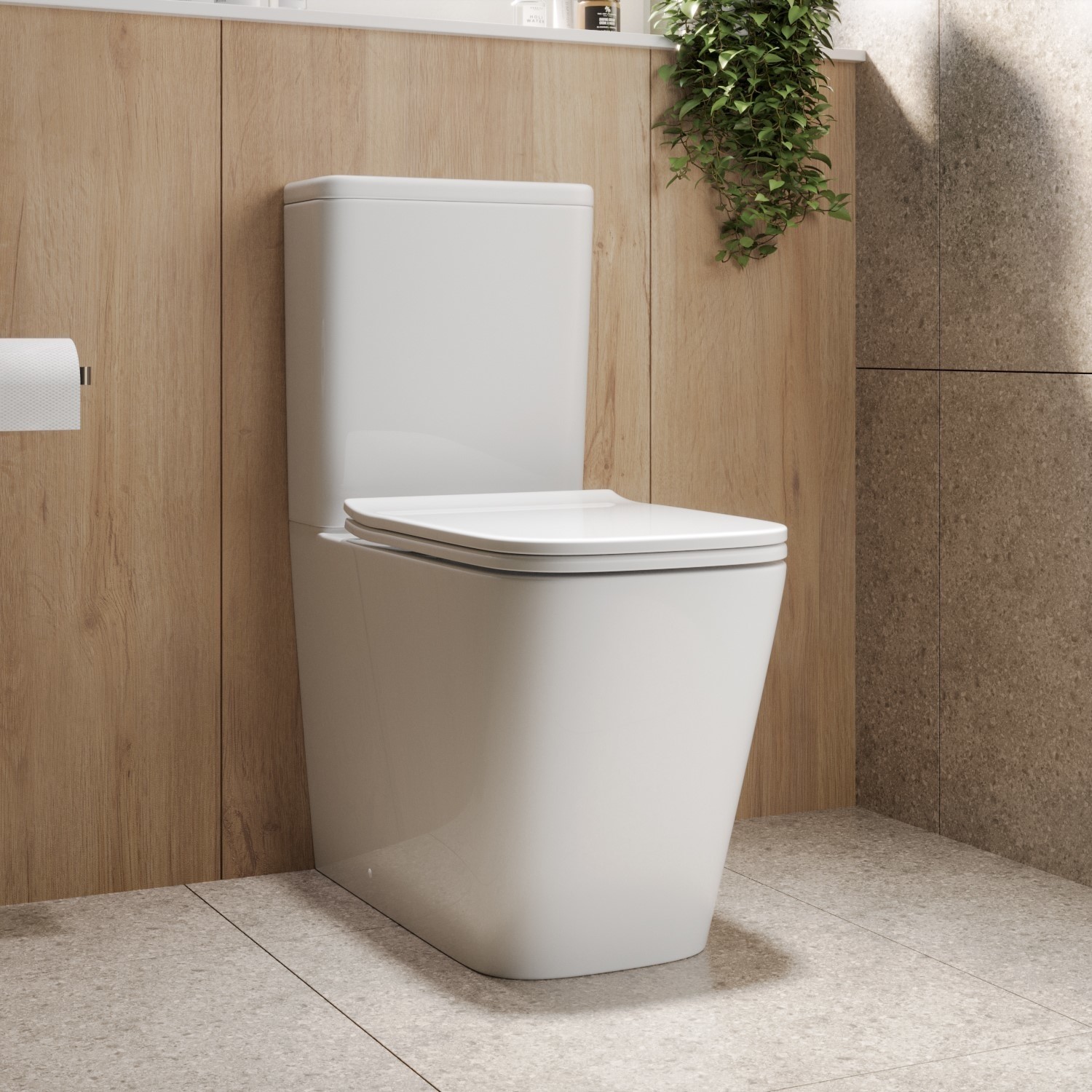 Close Coupled Rimless Closed Back Toilet Soft Close Seat