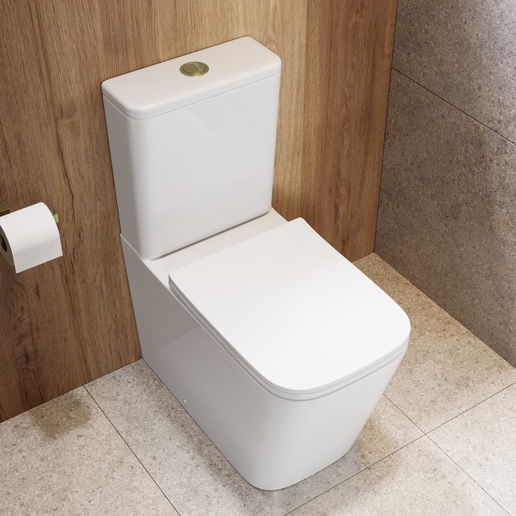 Close Coupled Rimless Closed Back Toilet with Soft Close Seat - Albi