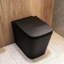 Matt Black Back to Wall Rimless Toilet with Soft Close Seat - Albi