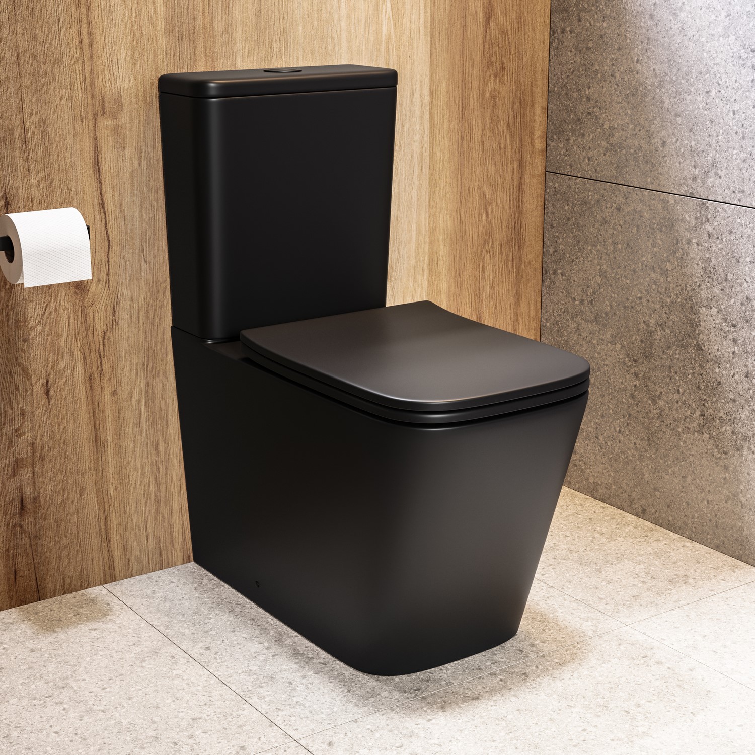 Matt Close Coupled Rimless Toilet Soft Close Seat