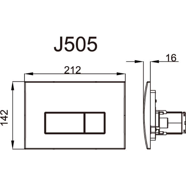 Wall Hung Toilet with Soft Close Seat, Pneumatic Chrome Flush Plate, 820mm Frame & Cistern - Albi