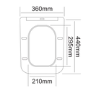 Wall Hung Toilet with Soft Close Seat, Pneumatic Chrome Flush Plate, 820mm Frame & Cistern - Albi