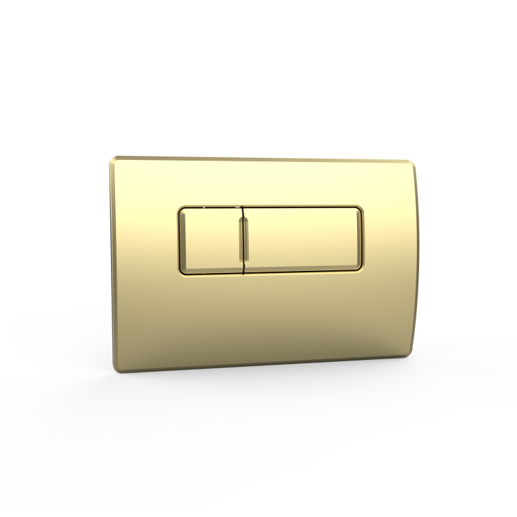 Wall Hung Toilet with Soft Close Seat, Pneumatic Brushed Brass Flush Plate, 1168mm Frame & Cistern - Albi