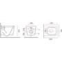 Albi Wall Hung Toilet 1160mm Pneumatic Frame & Cistern & White Glass Flush Plate