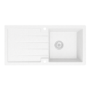 Large Single Bowl White Inset Granite Composite Kitchen Sink with Reversible Drainer - Enza Alice
