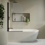 Freestanding Shower Bath Single Ended Left Hand Corner with Black Bath Screen 1650 x 800mm - Amaro