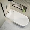 Freestanding Shower Bath Single Ended Left Hand Corner with Black Bath Screen 1650 x 800mm - Amaro