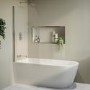 Freestanding Shower Bath Single Ended Left Hand Corner with Chrome Bath Screen 1650 x 800mm - Amaro