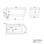 Freestanding Single Ended Left Hand Corner Shower Bath with Chrome Bath Screen with Towel Rail 1650 x 800mm - Amaro