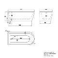 Freestanding Single Ended Left Hand Corner Shower Bath with Chrome Sliding Bath Screen 1650 x 800mm - Amaro