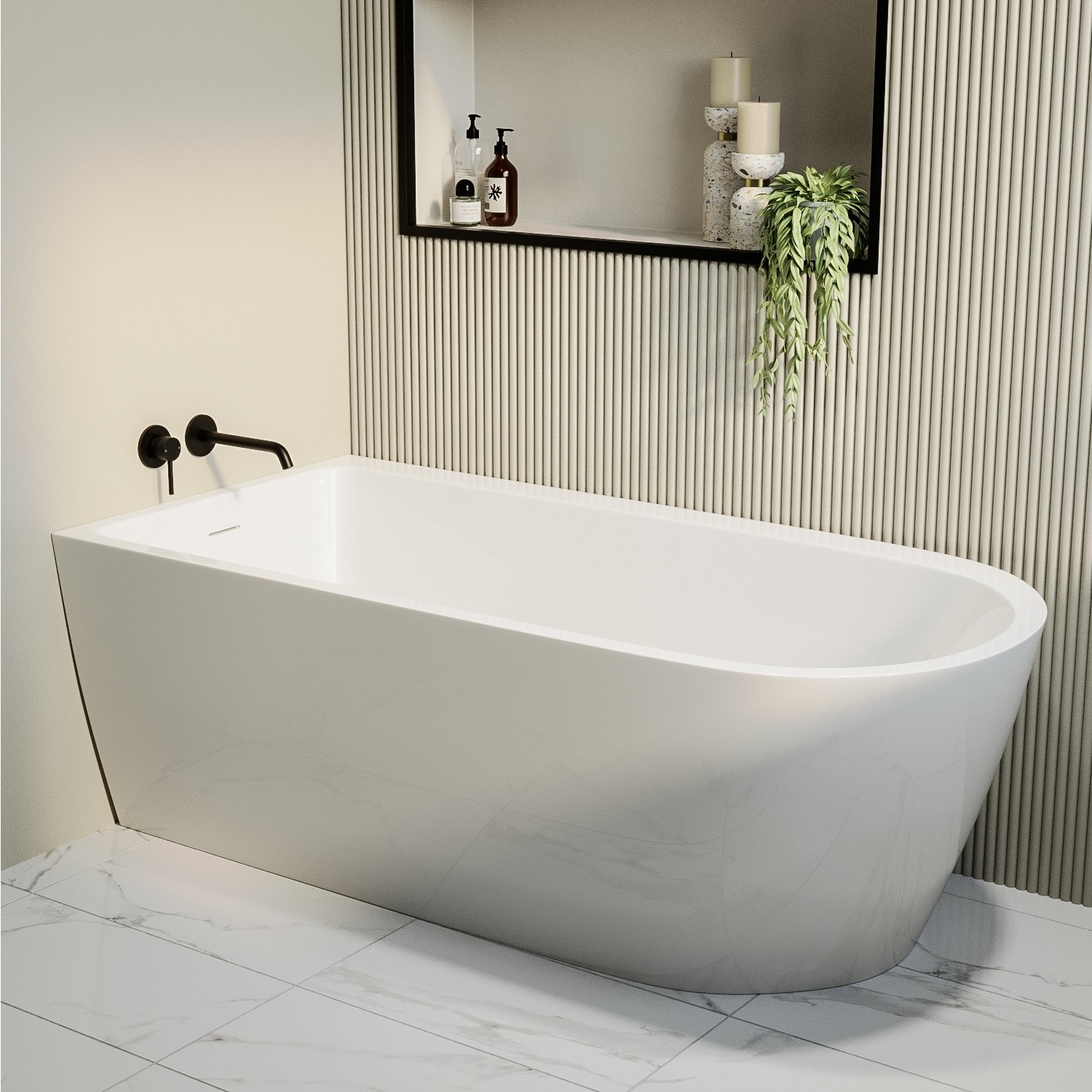 Amaro Freestanding Single Ended Left Hand Corner Bath 1650 X 800Mm AMALH1650