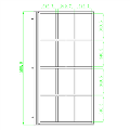 Black Grid Left Hand Shower Bath Screen 1500 x 800mm - Nova