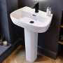 Black Freestanding Left Hand Shower Bath Suite with Toilet and Basin - Amaro