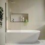 Freestanding Shower Bath Single Ended Left Hand Corner with Chrome Bath Screen 1800 x 800mm - Amaro