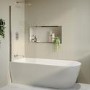 Freestanding Shower Bath Single Ended Left Hand Corner with Chrome Bath Screen 1800 x 800mm - Amaro