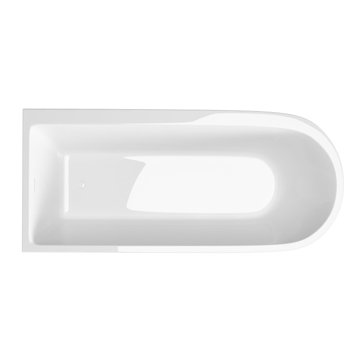 Freestanding Shower Bath Single Ended Left Hand Corner with Black Bath Screen 1800 x 800mm - Amaro