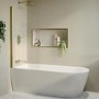 Freestanding Shower Bath Single Ended Left Hand Corner with Brass Bath Screen 1800 x 800mm - Amaro